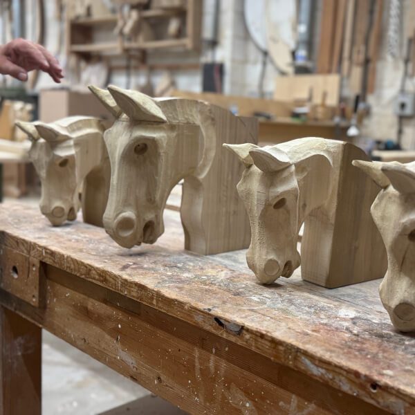 Rocking Horse Head Wood Carving Course, photographed by The Rocking Horse Shop