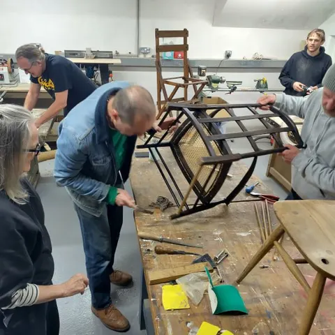 Wooden Furniture Repair Class, photographed by The Remakery