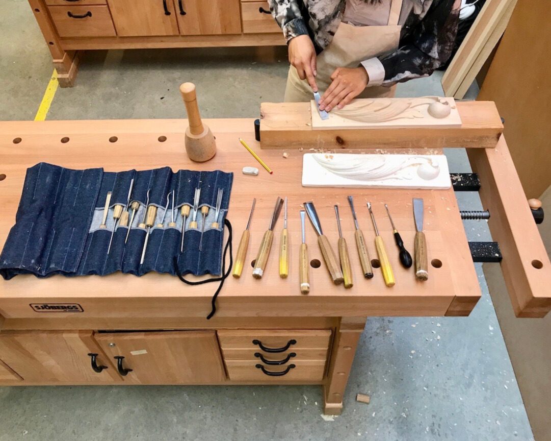 Short Course, Introduction to Wood Carving, photographed by Building Crafts College