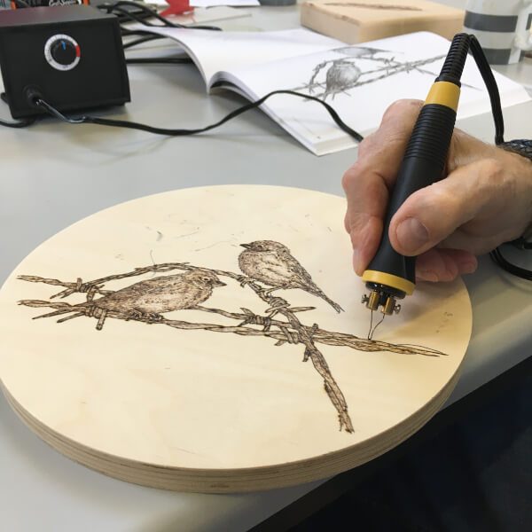 Pyrography Workshop in the Cotswolds, photographed by Lechlade Craft Barn