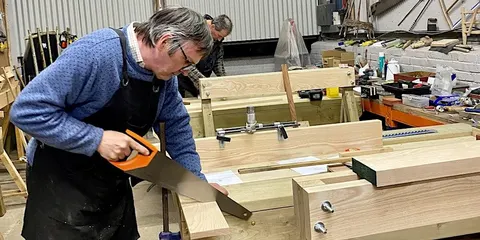 Pole Lathe Making Workshop, photographed by Explore The Great Outdoors.