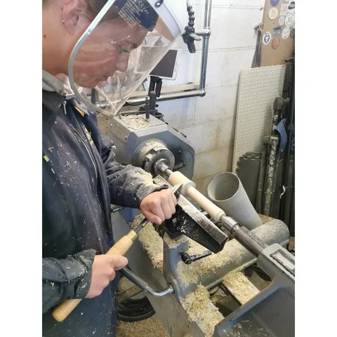 Half Day Woodturning (our most popular course), photographed by Mark Beckett