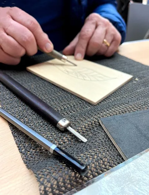 Woodcut Workshop, photographed by Mobile Print Studio