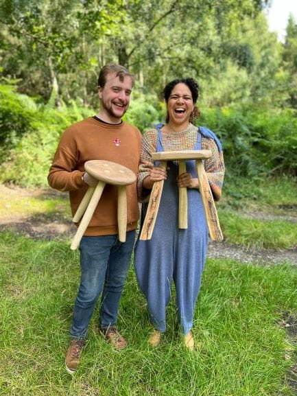 Greenwood Stool making, photographed by Greenwood Days