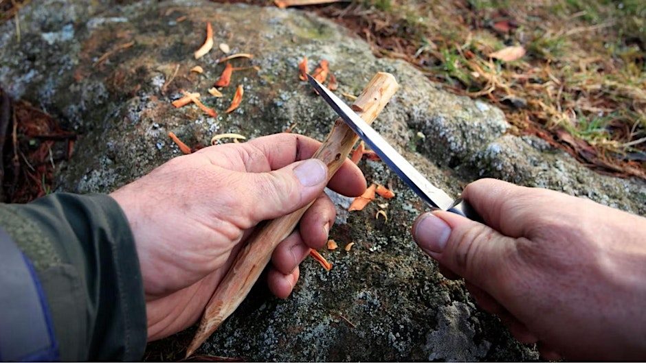 Children's Whittling Class, photographed by Smallwoods Association