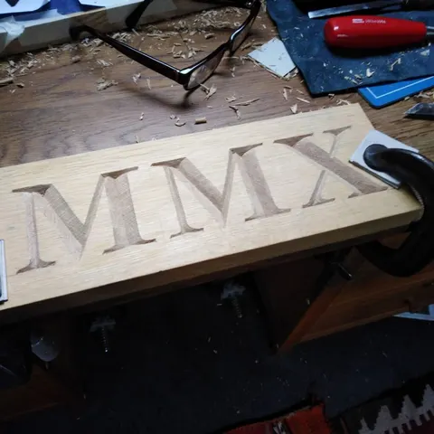 Hardwood Letter Carving, photographed by The School Of Stuff
