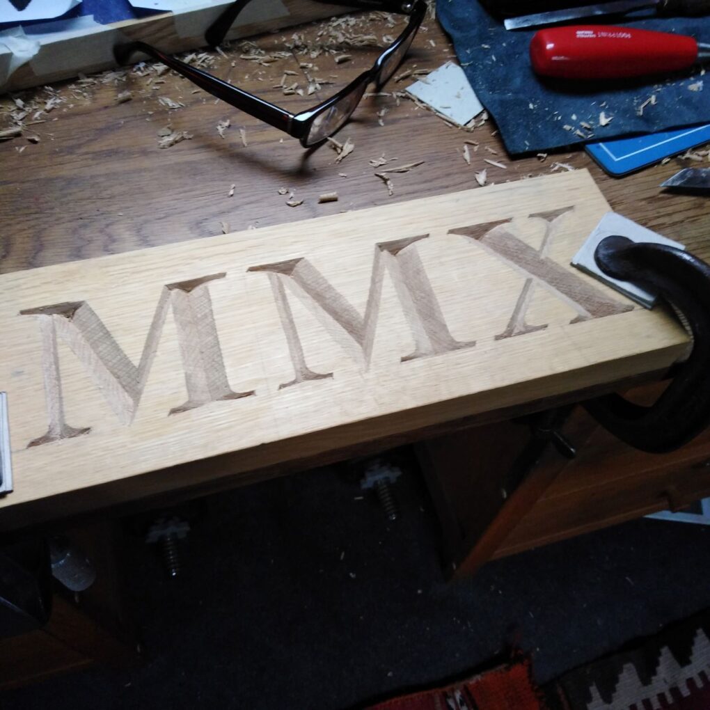 Hardwood Letter Carving, photographed by The School Of Stuff